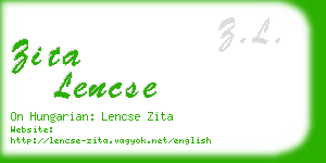 zita lencse business card